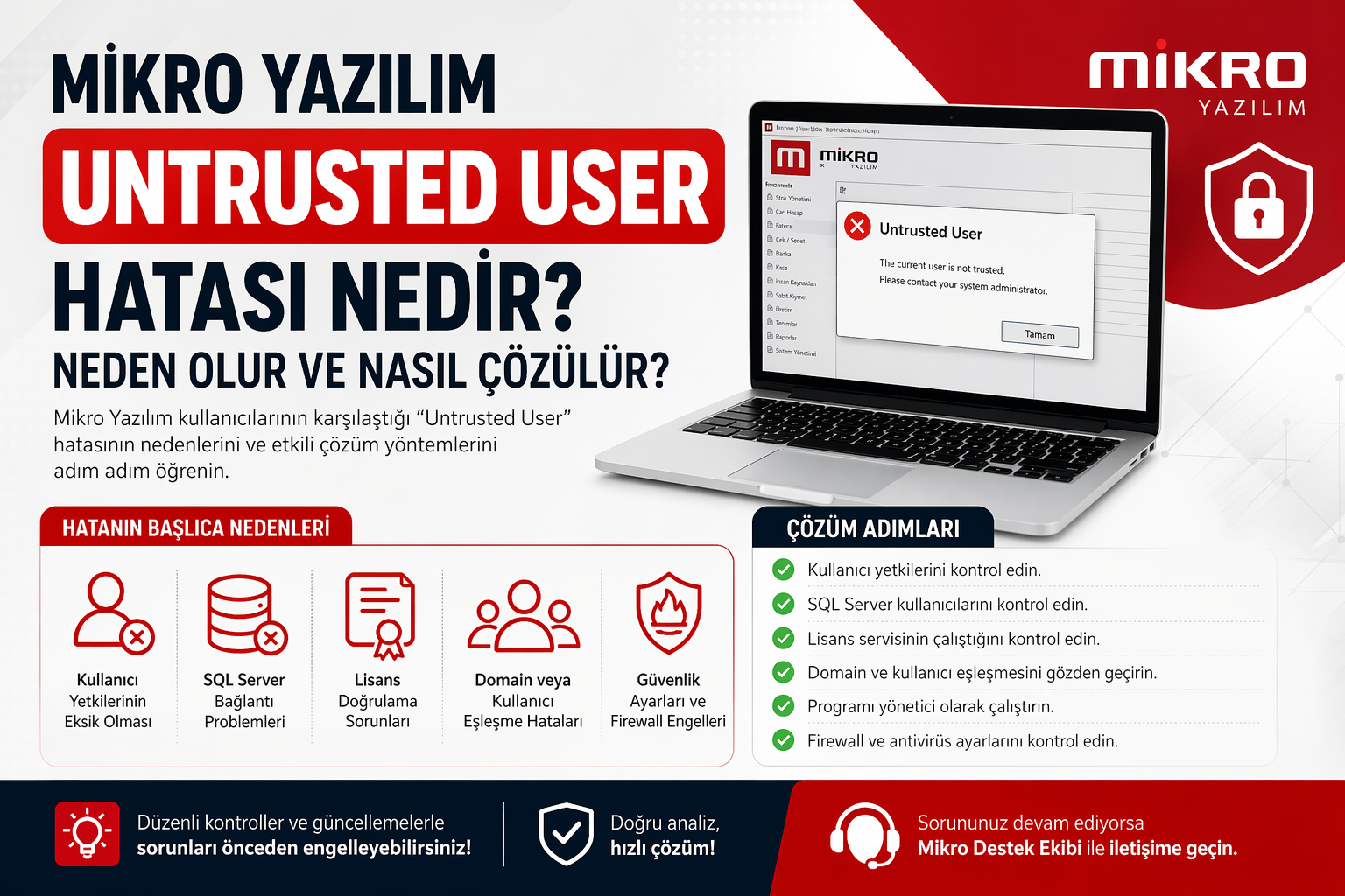 Mikro Yazılım Untrusted User hatası