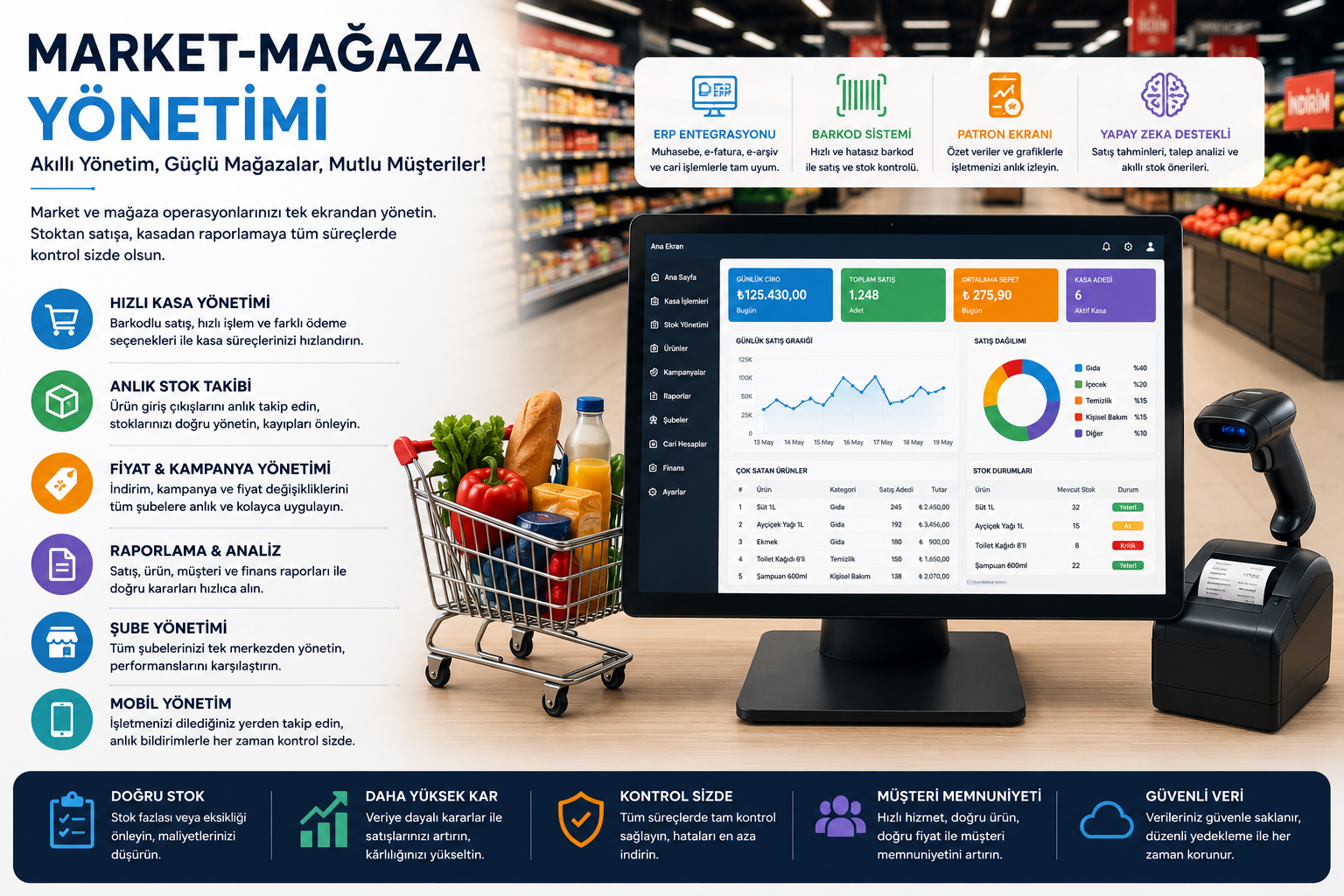 Mikro yazılım Market-mağaza yönetimi çözümleri